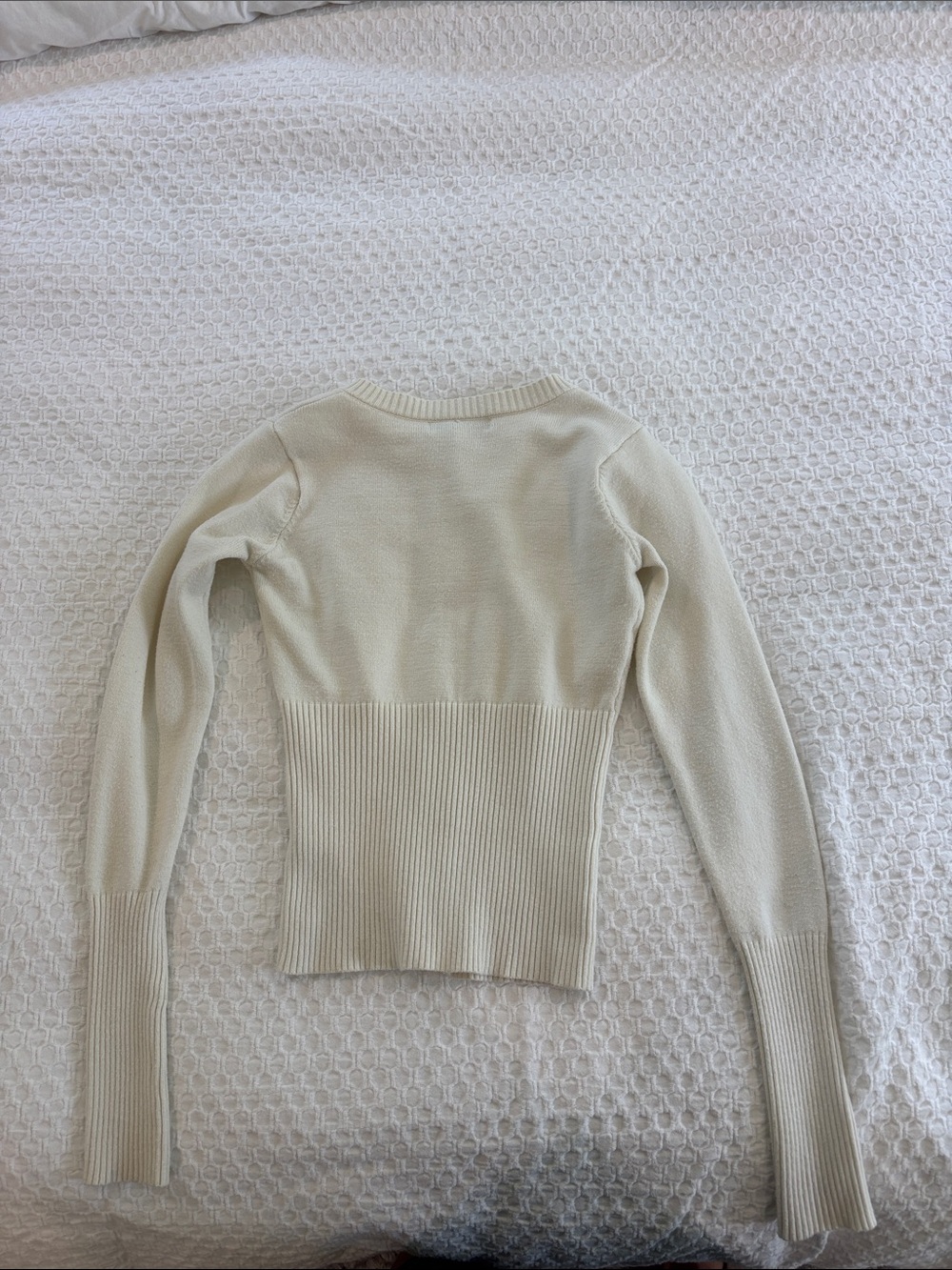 Frankie’s bikinis Cloud Knit Button-Up Cardigan - Cream - Picture 8 of 8